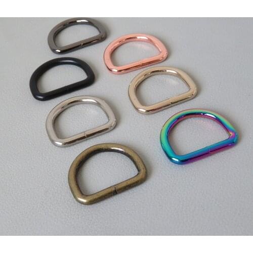 100Pcs 25mm Metal Hardware Belt Loop Buckle D Ring For Bag Backpack Straps Accessory Pet Dog Collar Leash Garment Sewing Clasps