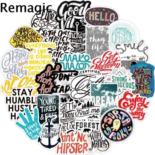 100pcs Funny Typography Anime Children Scrapbooking Stickers Waterproof PVC Skateboard Guitar Suitcase Graffiti Sticker Kid Toy