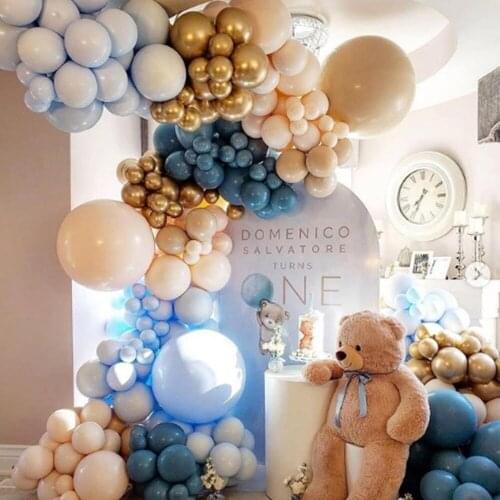 126pcs Skin Gold Balloons Arch kit Coffee Color Latex Garland Balloons Wedding Supplies Baby Shower Birthday Party Decoration