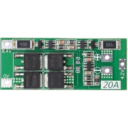 2S 20A 7.4V 8.4V Li-ion Lithium Battery 18650 Charger PCB BMS Protection Board