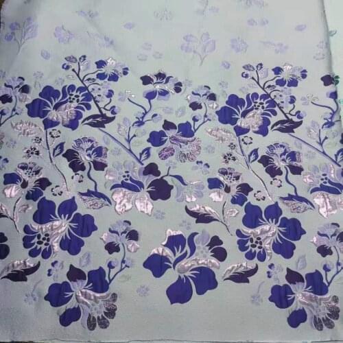 5yards/pc) Delicate African brocade lace fabric newest jacquard fabric with beautiful flowers design for party dress FHS089