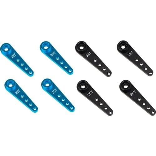 8Pcs 37Mm 25T Metal Extension Steering Servo Arm Horn for Rc Car Crawler Parts - 4Pcs Blue & 4Pcs Black