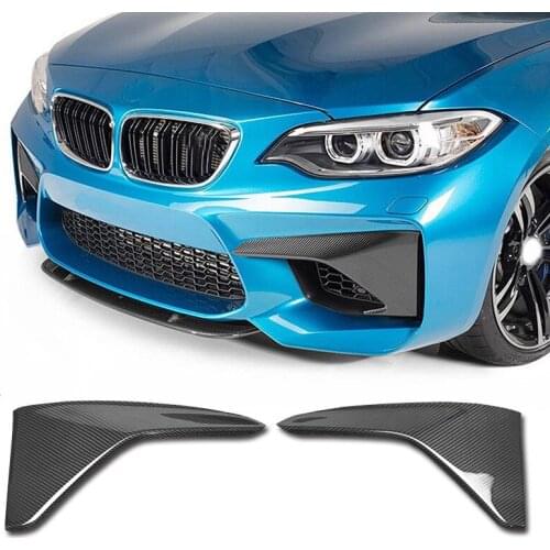 Brand New Real Carbon Add-on Type Front Bumper Splitters Vent for BMW F87 M2 Fender Trim MP Style Canards 2016-2018