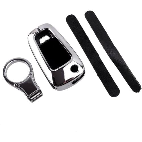 Car Leather Remote Flip Key Fob Case Cover Holder Chain Fit For Chevrolet Cruze Malibu Camaro Impala Equinox Trax Buick LaCrosse