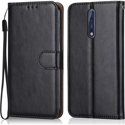 Folio Luxury Leather Case for On NOKIA 8 TA-1004, TA-1012, TA-1052 Wallet Stand Flip Case Phone Bag With Strap