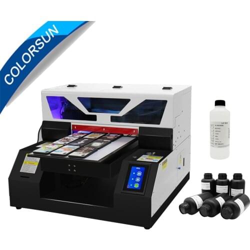 Colorsun Automatic A3 UV printer R1390 printhead for Phone case metal glass Bottle a3 UV flatbed printer white ink circulation