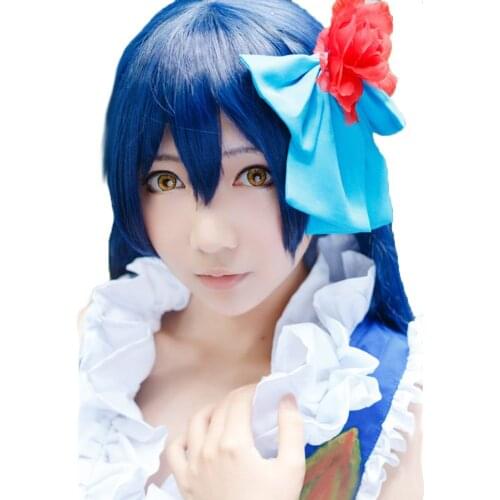 HSIU high quality Love Live! Cosplay wig costume play Umi Sonoda cosplay hair Long 100 cm M type style Dark blue Halloween wig