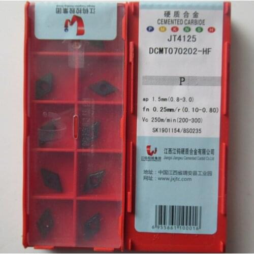 JXTC DCMT070202-HF JT4125 / DCMT070204-HF JT4125 / DCMT070204-HF JT4025 / DCMT070204-HM JT4025 CNC carbide inserts 10PCS/BOX