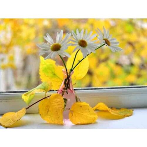 New Diamond Embroidery 5D Diy Diamond Painting Daisy Flower Scenic Cross Stitch Diamond Mosaic Needlework Decor Holiday Gifts