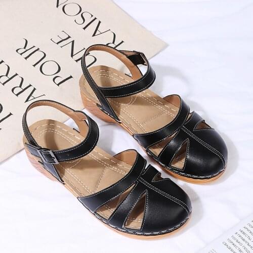 2021 new European and American womens shoes, hollow Roman style sandals sewing sewing high-heeled Sandals