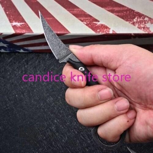 Bastin Fan Tu Claw Karambit D2 Stone Wash Fixed Blade G10 Handle Outdoor Camping Hunting Tactical Survival EDC Multi Tool Knives