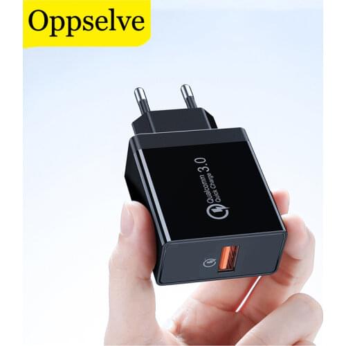 Oppselve Quick Charge 3.0 USB Charger EU Wall Mobile Phone Charger Adapter for iPhone 11 QC3.0 Fast Charging for Samsung Xiaomi