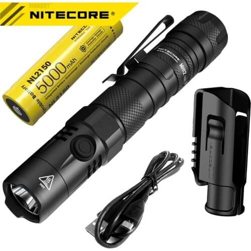 Original NITECORE MH12v2 1200LM CREE XP-L2 V6 LED USB-C Rechargeable Flashlight with 5000mAh 21700 Battery Outdoor Free Shipping