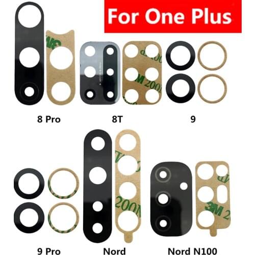 20Pcs/Lot， Camera Glass Lens For Oneplus 9 8 8T 7 7T 6 Pro 6T 5 5T 3 Nord N100 Rear Back Camera glass Lens With Glue Adhesive