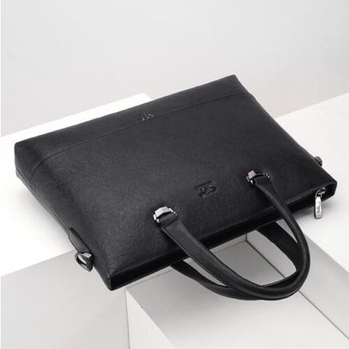China Brand Septwolves Youth Men quality Handbag Geniune Leather Briefcase Man Business Casual Clutch Bag Soft Leather valise