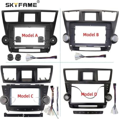 Car Radio Fascia Frame Cable For TOYOTA Highlander 2008-2014 Stereo Android Dashboard Kit Face Plate
