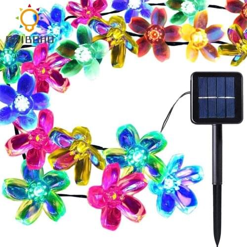 Solar Lights 20/50 LED Outdoor Lighting Strings Waterproof Solar Garden Light String Multicolor/Warm White Lamp Chain For Christ