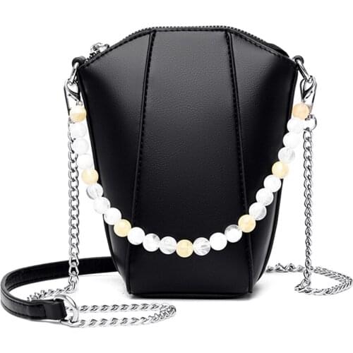 Pearl Shoulder Messenger Bag Small Purse Sac Solid Daily Crossbody Handbag High Quality Leather Phone Bags for Women Female Bag