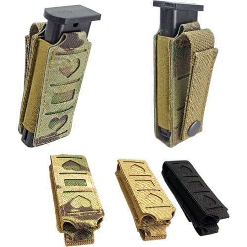 Tactical Molle Single Magazine Pouch Elastic Waist Belt Pistol Mag Pouch Multi-tool Pouch Flashlight Holster Tool Holder