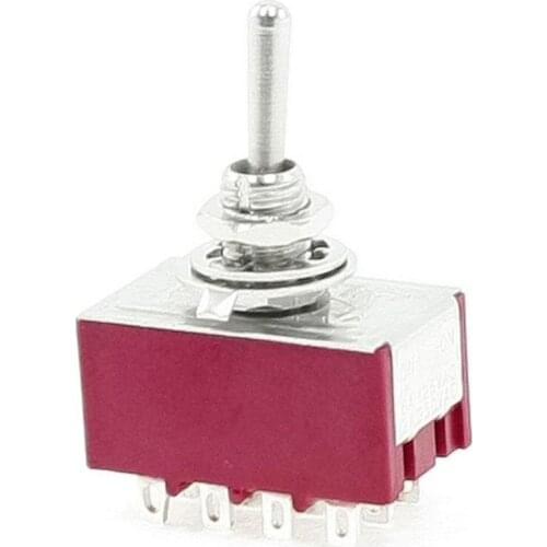 Toggle Switches 6A/125VAC 2A/250VAC 12 Pin 4PDT ON/ON 2 Position Mini MTS-402 Toggle Switch