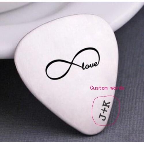 Ufine jewelry guitar pick pendant Infinite love and custom name pick bag stainless steel customed necklace N4614