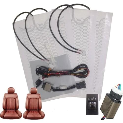 12V Universal Carbon Fiber Car Heated heating Heater 2 Dial 5 Level Switch Car Seat Heater Heat Pads Winter Warmer Seat Covers