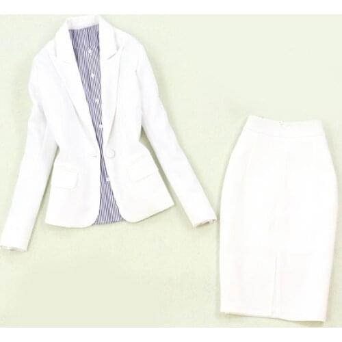 Set womens spring and summer new fashion commuterOLprofessional one button white small suit jacket baghip split skirtshirt suit