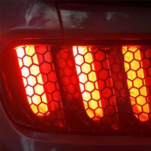 1PC Car Rear Tail Honeycomb Styling Sticker Light Cover Decal Multicolor Reflective Material Honeycomb Sticker Auto Accessories