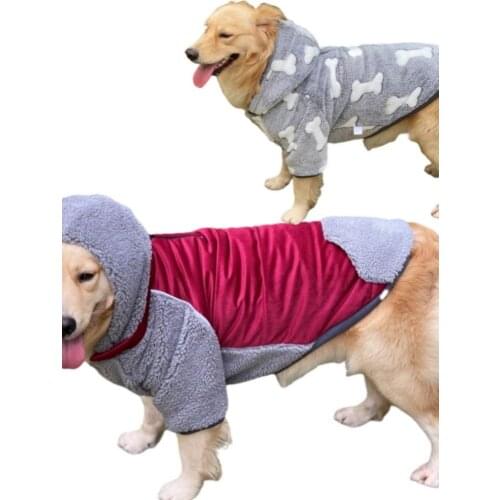 Winter New Dog Double-Sided Jacket Can Wear Dog Hoodie Clothes French Bulldog Clothing Reflective Jacket 1 Piece