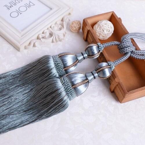 2pcs/lot Curtain Tieback Tassel Decor Double Hanging Ball Strap Tassel Home Windows Valance Tie Backs Enfeite Cortina Pendurado