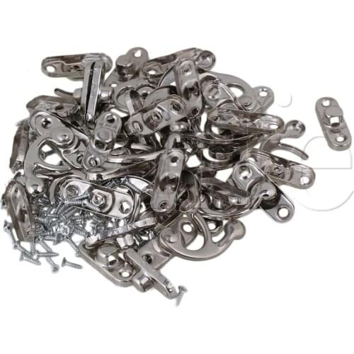 20 x Silver Vintage Jewelry Case Iron Horn Left Hook Lock 3.2 x 2.8 CM