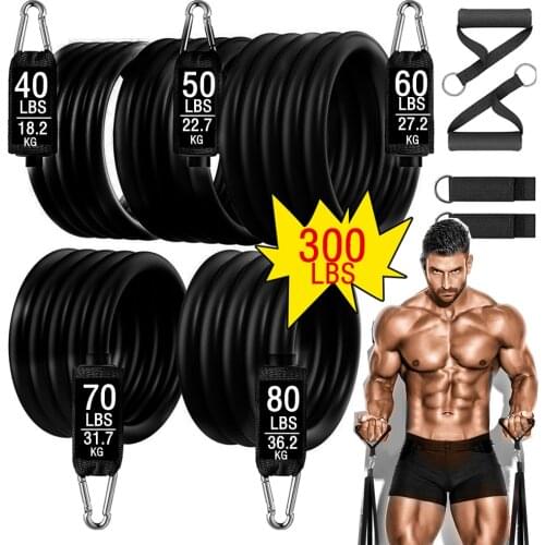 150lbs Resistance Bands Set Fitness Band Indoor Outdoor Workout with Door Anchors Handles for Home Fitness Equipment Men Women