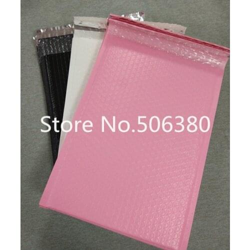 [40pcs] Big Sale!! 260*320mm Usable space Poly bubble Mailer envelopes padded Mailing Bag Self Sealing Pink&Black