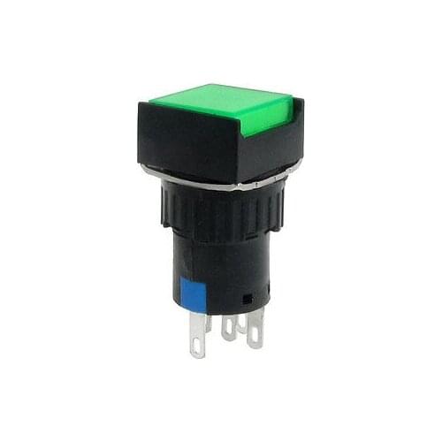 AC 220V Green Neon Light 1NO 1NC Self Locking Push Button Switch