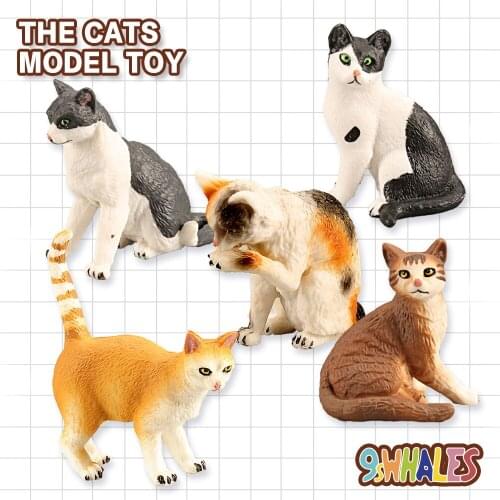 Fidget Toy Simulated Cat Animals Pets Model PVC Scene Design Simulation Powder Toy figurine Decoration Gift