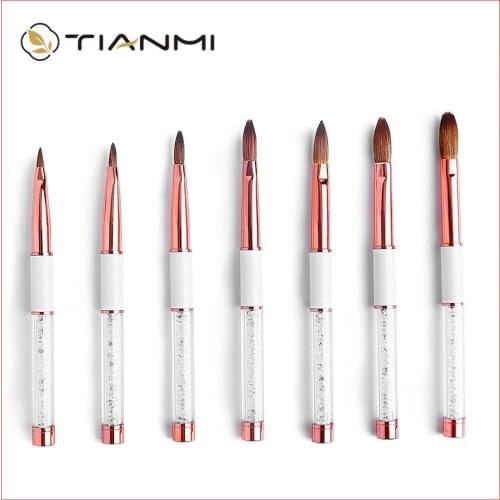 TIANMI Kolinsky Sable Brush Acrylic Nail Brush Nail Extension UV Gel Builder Tools DIY Carving Nails Art Pen Tool Acrylic Powder