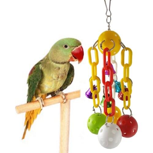 LHXMAS PET TOYS Small and medium size parrot bite toy Acrylic ball ring string