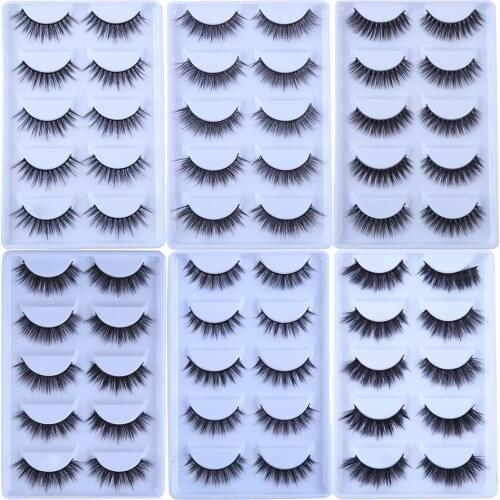 MB 5 Pairs Mink Eyelashes 3D faux cils natural Thick HandMade Full Strip Fake Lashes Make up Eye lashe False Eye lashes Makeup