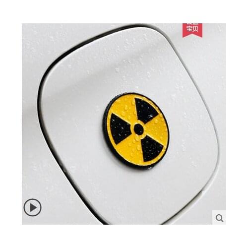 Metal Radioactive Warning Auto Body Side Label and Tail Label Emblems Decals Sticke Car Accessories