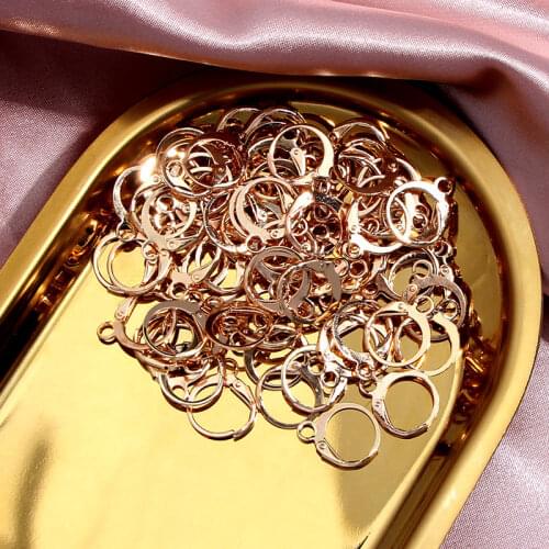 Metal Earring Clasps Hooks 50Pcs DIY Making Jewelry Accessories French Lever clasp Earring Findings Loop Clasp Round Jewelry