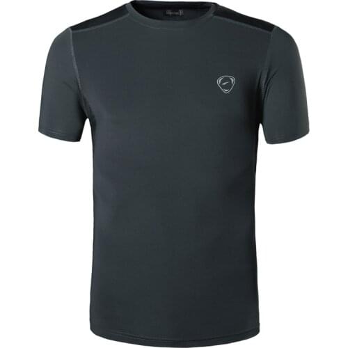 Jeansian Mens Sport Tee shirt T-Shirt Tshirt Running Gym Fitness Workout Dry Fit Short Sleeve LSL192 Gray