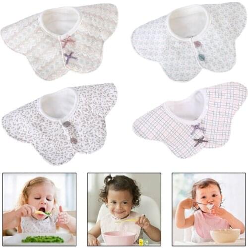 360° Rotate Baby Feeding Bibs Soft Cotton Toddler Newborn Burp Cloth Breathable Comfortable Absorbent Saliva Towel
