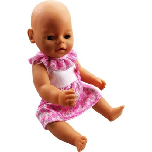 New Doll Clothes Pink Dress + Same Handbag for 18-inch American Doll or 43 cm Doll