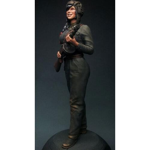 New Unassembled 1/16 The Soviet Army GIRL with winter 120mm Figures Resin Kit DIY Toys Unpainted kits