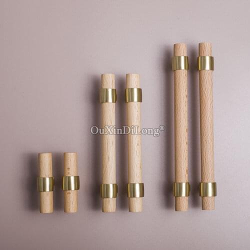 High Quality 10PCS European Brass+Wood Cabinet Door Handles Cupboard Wardrobe Drawer Kitchen Shoe Cabinet Pulls Handles & Knobs