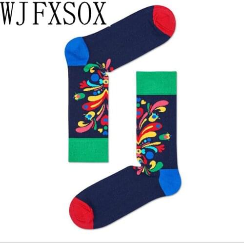WJFXSOX New Happy socks Swedish folk style men women socks Exclusive custom cotton socks Meias female unisex Harajuku Socks