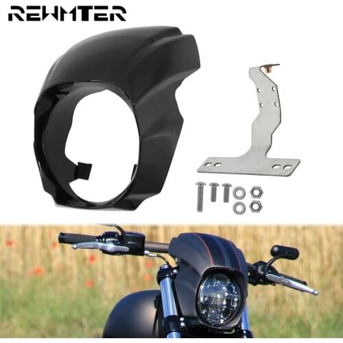 Motorcycle Front ABS Headlight Fairing Cover Bright Black Windshield For Harley Softail FXBR FXBRS Breakout 2018 2019 2020