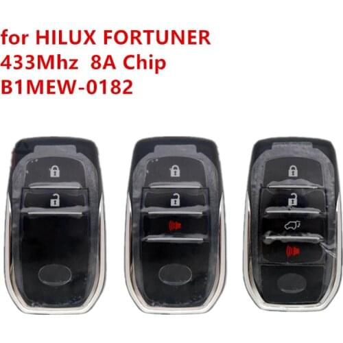 Original Quality Car Keyless Remote Key 433MHZ with 8A Chip Intelligent Smart Remote Key 0182 B1MEW for Toyota HILUX FORTUNER