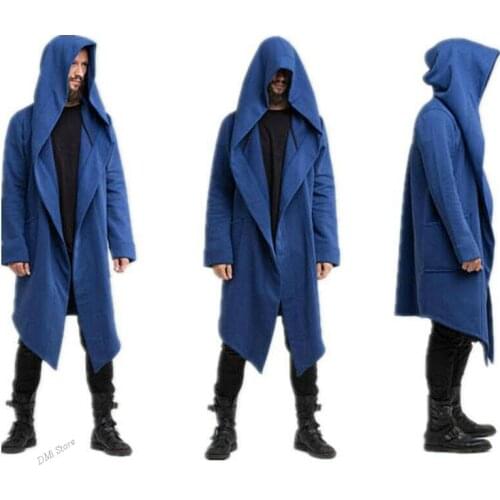 Unisex Medieval Renaissance Assassin Coat Hooded Cardigan Jacket Hoody Long Top Comfortable Fashion Simplicity Casual