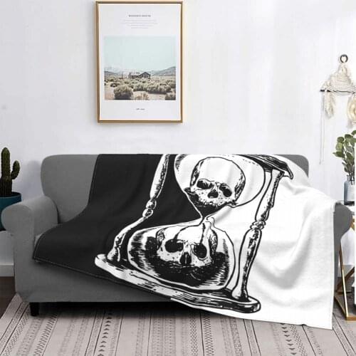 Unus Annus Skull Merch Blankets Flannel Summer Death Horror Portable Soft Throw Blanket for Bed Bedroom Bedspread